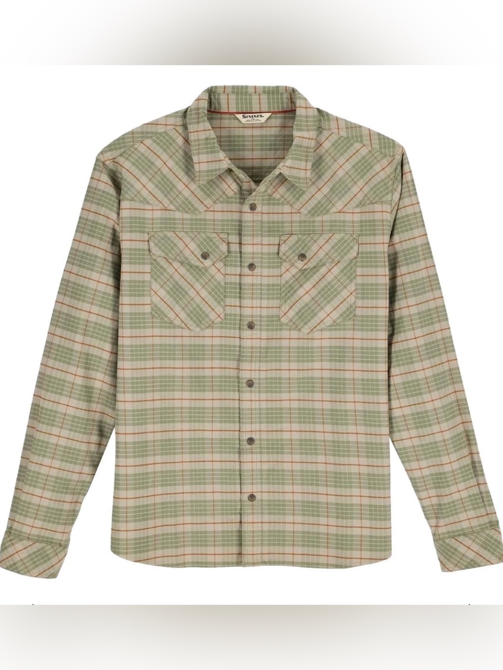 Simms Men’s Brackett LS Shirt Dark Stone Classic Plaid Size Large NWT